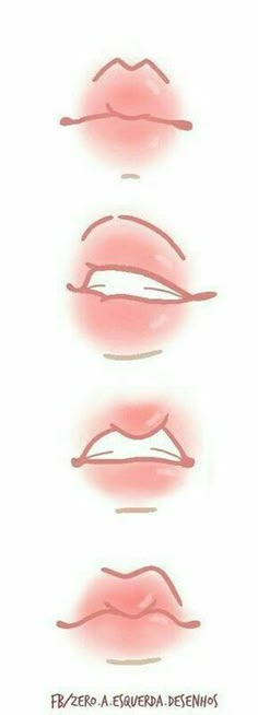 different shapes and sizes of lips on a white background with the words fezera de escuera pesenos written below