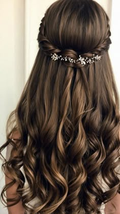 Debs Hairstyles, Elegant Prom Hairstyles, Cute Prom Hairstyles, Updo Curly, Long Hair Ideas, Prom Hairstyle, Easy Hairstyles For Thick Hair