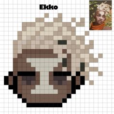 an image of the face of a person made out of lego blocks with text that reads, eiko