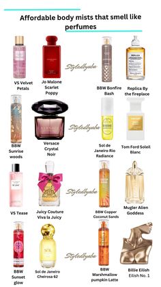 #bodymist #perfume #perfumedupes Celebrities Perfume, Perfume And Body Mist Combos, Body Fragrance, Inexpensive Perfume, Drugstore Perfume, Perfume Lotion Combos, Best Perfume Combos