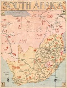 an old map of south africa