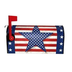 an american flag mailbox with a star on it