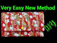 a red purse with flowers on it and the words very easy new method written below