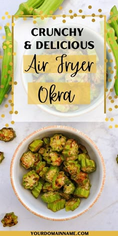 Crunchy air fryer okra Air Fried Okra Chips, How To Air Fry Okra, Dehydrate Okra In Air Fryer, Air Fryer Okra Chips, Orka In Air Fryer, How To Cook Okra In Air Fryer, Air Fried Okra No Breading, Air Fry Okra Fresh, Air Fryer Okra Fresh Breaded