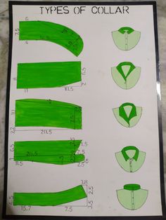 the different types of collars are shown in this paper cut outs diagram, which shows how to measure them