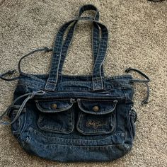 Took Tags Off But Never Used. Y2k Style. Lots Of Room Inside- Not Too Big But Not Too Small Diy Jean Bag, Jean Bag, Jean Purse, Sewing Fashion, Cute Sewing Projects, Bdg Jeans, Jeans Bag, Y2k Style, Shoulder Bags