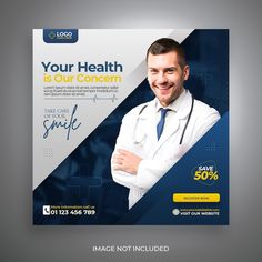 a medical brochure with a smiling doctor