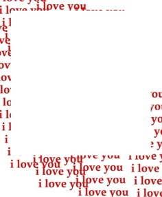 a red and white lettered love note with the words i love you