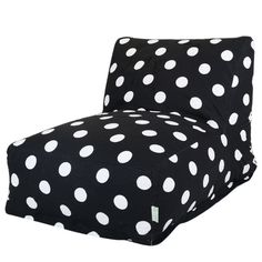 a black and white polka dot print chair