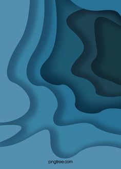 an abstract blue background with wavy lines and shapes that appear to be cut out from the paper