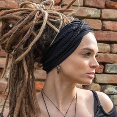 Solid Black & More Colors Wide Headband Scrunch Headband Extra - Etsy Boho Head Wrap, Extra Wide Headband, Beach Wearing, Dread Head, Sisterlocks Styles, Unique Headband, Yoga Band, Dreadlock Accessories, Beautiful Dreadlocks