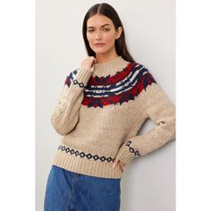 Multicolor abstract knit (58% wool, 22% cotton, 20% linen; Design: 51% wool, 29% cotton, 20% nylon). Sweater. Long sleeves. Crewneck. Pull on. 22" from shoulder to hemline. Imported. Fair Isle Pullover, Linen Design, Rent The Runway, Fair Isle Sweater, Closet Designs, Winter Wardrobe, Fair Isle, Pullover Sweater, Pullover Sweaters