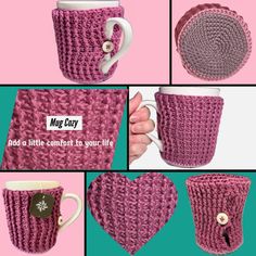 crocheted coffee cup cozyies are easy to make