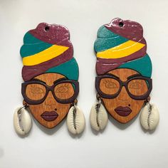 Yaya - Earrings – MBellished Gifts Raffia Earrings, African Inspired Jewelry, Afrocentric Earrings, Creative Creations, Hand Painted Earrings, African Earrings, Funky Earrings, Painted Earrings, Fun Jewelry