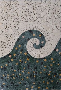 Geometric Mosaic Art - Freckled Wave Mosaic Artwork Ideas, Mosaic Waves, Abstract Mosaic Art, Easy Mosaic, Stone Artwork, 7th Grade Art, Geometric Mosaic, Mosaic Art Projects, Modern Mosaics