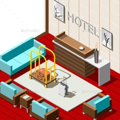 the interior of a hotel room with furniture and decor - miscellaneous objects objects / objects