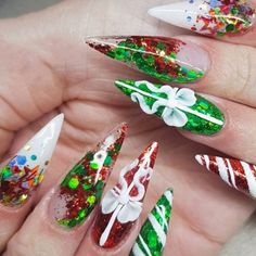 FREE SHIPPING ON ORDERS $9.95+ Buy 3 Get 1 More Free CODE: 4YOU Buy 5 Get 5 More Free CODE: 5FREE Nagel Stamping, Themed Nails, Nagel Tips, Cute Christmas Nails, Colorful Nails, Christmas Nail Art Designs, Christmas Nails Acrylic, Xmas Nails, Nailed It