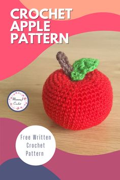 Free crochet pattern, crochet apple Crochet Mini Apple Free Pattern, Crocheted Apple Free Pattern, Crochet Small Apple Free Pattern, Crochet Apples Free Patterns, Amigurumi Apple Free Pattern, Poison Apple Crochet Pattern Free, Crochet Gifts For Teachers Free Pattern