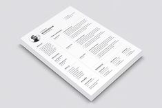 a clean and modern resume template with two columns on the front, one column at the bottom