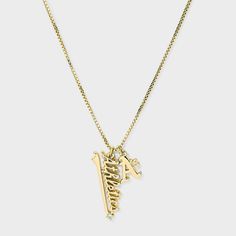 Elevate your game day style with the Bijoux Sport by Luv Aj MLB Charm Necklace. Regardless of which team you’re rooting for, we’ve got the perfect pieces to help you show off your team spirit. This necklace features a sleek charm crafted from high-quality gold-plated brass, ensuring durability and a polished metal finish. The necklace is adorned with an eye-catching logo charm of your favorite MLB team. High quality but also affordable, these pieces are built to endure much more than a nine-inni Luv Aj, Nameplate Necklace, Rose Quartz Heart, Initial Pendant Necklace, Brass Charms, Initial Pendant, Accessories Jewelry Necklace, Coin Necklace, Star Charms