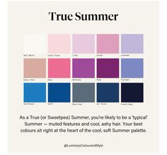 True Summer Outfit Ideas, True Summer Outfits, True Summer, Light Summer Clothes, Summer Skin Tone, Color Analysis Summer, Summer Color Palettes, Cool Summer Palette, Dark Summer