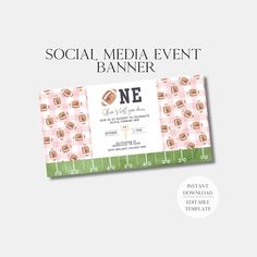 the social media event banner is shown with an image of footballs on pink and green