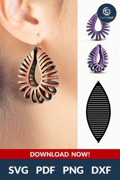 the earrings are designed to look like an abstract design