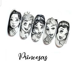 Nail Art Dessin, Princess Nail Art, Disney Princess Nails, Disneyland Nails, Organic Nails, Nail Drawing, Airbrush Nails, Nail Art Disney