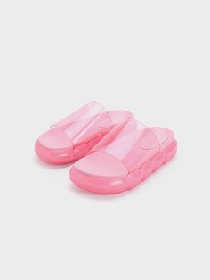 Light Pink Fia See-Through Slide Sandals - CHARLES & KEITH KH Brand Collaboration, Size Chart For Kids, By The Beach, Charles Keith, Summer Ready, Belt Size, Slide Sandals, Black Sandals, Comfortable Shoes