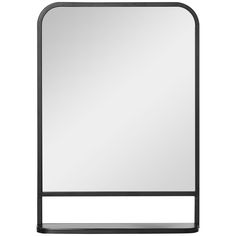 a black metal frame mirror on a white background