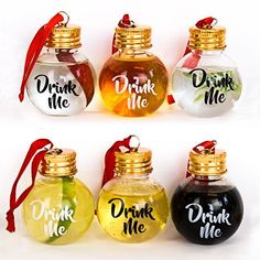 Gift Republic Home Decor Festive Boozeball Ornaments - set of 6 Ornament Exchange, Festive Drinks, Favor Ideas, Drink Me, Old Christmas, 3d Christmas, Christmas Drinks, Christmas Stuff, Xmas Party