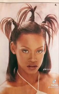 Long Hairstyles 90s, Natural Hair 90s Style, Black Hair Magazine 90s, 90s Black Women Hair, 2000s Black Hair, Three Ponytail Hairstyle, One On One, 2000s Black Hairstyles, 90s Hairstyles Black Women