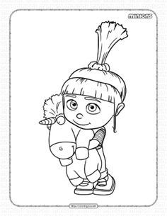 Agnes Drawing, Minion Tattoo, Painting Pages, Minion Drawing, Agnes Despicable Me, Coloring Drawing, The Minions, Art Pixel, Unicorn Coloring