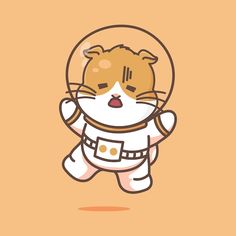 a cartoon cat in an astronaut's suit