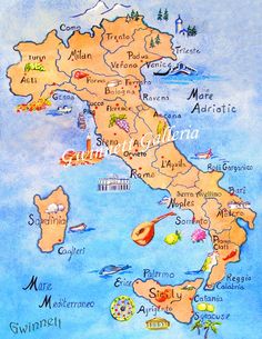 a map of italy with all the major cities