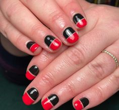 Splited Red And Black Nails Design Red And Black Nails Design, Black Nails Design, Minimal Chic, Nails Design, Black Nails, Red And Black, Statement Pieces