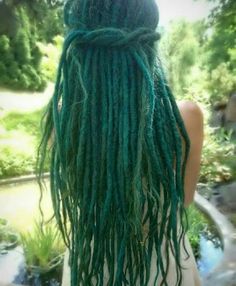 Dread Hair, Sealife, Green Hair, Box Braids, Locs, Cute Hairstyles, Favorite Color