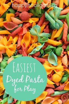 an image of colorful pasta for play