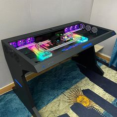 Computer Case Integrated High-End Cool Special-Shaped Game Tables Built-in Fully Transparent Large Desk Pc Build, Sports Table, Geek Room, Desk Pc, Computer Gaming Room, Computer Desks For Home, Office Table Design, Video Game Room Design, Shape Games