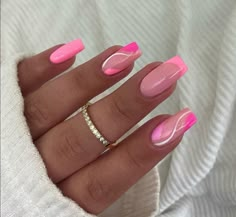 Wow Nails, Summery Nails, Pink Acrylic Nails, Classy Nails