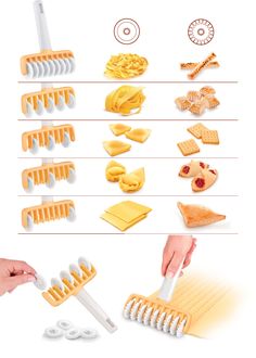 the different types of pasta cutters are shown in this image, and there is no image on it