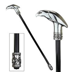 "Find the Design Toscano Dragonsthorne Collection 38\" Piercing Presence Eagle Walking Stick at Michaels. com. This stylish, collectible Piercing Presence Eagle walking stick is a timeless, fashionable accessory for any era. The quality designer resin Art Deco eagle crook handle, hand-finished in polished chrome, proudly sits atop a stylish, faux ebony metal shaft. This stylish, collectible Piercing Presence Eagle walking stick is a timeless, fashionable accessory for any era. The quality designer resin Art Deco eagle crook handle, hand-finished in polished chrome, proudly sits atop a stylish, faux ebony metal shaft. This Design Toscano-exclusive, classic collectible walking stick captures all the sculpted detail from the sleek Art Deco eagle to the ornate scribed band. Expertly fitted wit Cp9 One Piece, Canes And Walking Sticks, Eagle Bird, Wooden Walking Sticks, Walking Sticks And Canes, Hiking Sticks, Canes & Walking Sticks, Walking Canes, Design Toscano