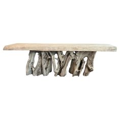 driftwood shelf on white background