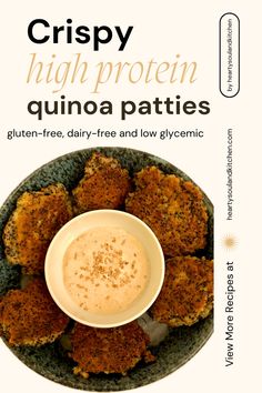 Discover a delicious and nutritious way to enhance your meals with my Low Glycemic Index Quinoa Patties, served with a zesty Tahini Lime Sauce! Perfect dinner idea if you're seeking easy vegetarian, high-protein, gluten-free, and dairy-free recipes, these patties are an excellent choice for a healthy diet. Whether you're looking for a tasty snack or a satisfying low-carb dinner option, these low glycemic patties are sure to become a favorite in your kitchen. Visit my blog post for the full recipe and step-by-step instructions! #Recipes #EasyRecipes #GlutenFree #HighProtein #LowGlycemic #HealthySnacks #DinnerIdeas #DietFriendly #vegetarian Gf Df High Protein, High Protein Low Carb Vegetarian Recipes, Lime Tahini Sauce, Dairy Free Biscuits, Quinoa Patties, Protein Vegetarian, Crispy Quinoa, Low Gi Foods, Low Glycemic Foods