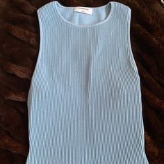 Nwt Light Blue Sculpt Knit Muscle Tank. Size Small Blue Stretch Knit Top, Blue Stretch Fine Knit Top, Blue Stretch Knit Top For Spring, Chic Blue Soft Knit Top, Chic Stretch Blue Knit Top, Light Blue Ribbed Knit Top, Fitted Light Blue Knit Top For Spring, Light Blue Fitted Knit Top, Fitted Light Blue Knit Top