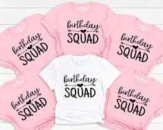 Description Happy Birthday Squad, Birthday Squad Shirts, Birthday Team Shirt, Birthday Party Shirts, Birthday Girl T-shirt, Birthday Crew Shirts,      HOW TO ORDER      1. Check photos for sizing and color options  2. Select size and color from the drop-down menus  3. Add to cart & Place order  4. Your shirt is now off to production and will be ready for shipment in 1-3 days!      SHIRT SIZING    All shirts come in 12+ colors and 6 sizes, ranging from Small to 3X-Large.    PRODUCTION & SHIPPING Birthday Crew Shirts, Bridal Shower Shirts, Birthday Party Shirts, Birthday Squad Shirts, Birthday Girl T Shirt, Easter Bunny Shirts, Trip Shirts, Girls Trip Shirts, Trends 2025