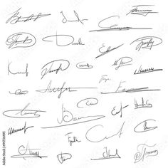 collection of handwritten signatures from all over the world