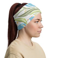 Versatile Accessory Neck Gaiter Face Covering Headband Bandana Wristband Neck Warmer Floral Print This neck gaiter is a versatile accessory that can be used as a face covering, headband, bandana, wristband, and neck warmer. Upgrade your accessory game and find a matching face shield for each of your outfits.  * 95% polyester, 5% elastane (fabric composition may vary by 1%) * Fabric weight: 6.19 oz/yd² (210 g/m weight may vary by 5% * Breathable fabric * Four-way stretch fabric that stretches and recovers on the cross and lengthwise grains * Washable and reusable * One size * Printed on one side, reverse side is left blank * Blank product components in the US and Mexico sourced from the US or China * Blank product components in the EU sourced from Lithuania This product is made especially f Casual Green Headband, Multicolor One Size Fits Most Headband As Gift, Adjustable Bandana Headband As A Gift, Adjustable Bandana Headband As Gift, Adjustable Headband Bandana As Gift, Adjustable Blue Headband For Festivals, Adjustable Blue Headband For Festival, Casual Bandana Headband As Gift, Casual Bandana Styled As Headband For Gifts