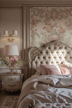 Elegant Victorian bedroom blending contemporary comforts with classic aesthetics Vintage Feminine Bedroom, Dc Bedroom, Modern Victorian Bedroom, Victorian Room, Victorian Beauty, Victorian Bedroom, Casa Vintage, Classic Bedroom