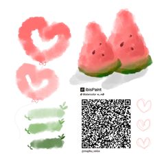 some watermelon slices and qr code on a white background with the word love